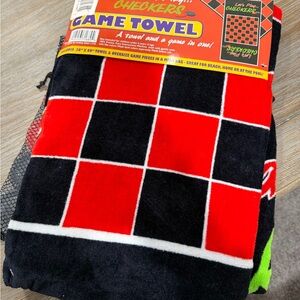 Checkers Game Towel with Red and Black Design